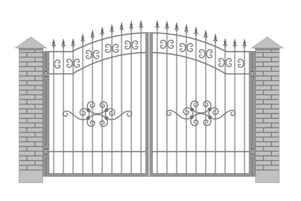Открытые арочные ворота с шириной 3400 мм, рисунок 3